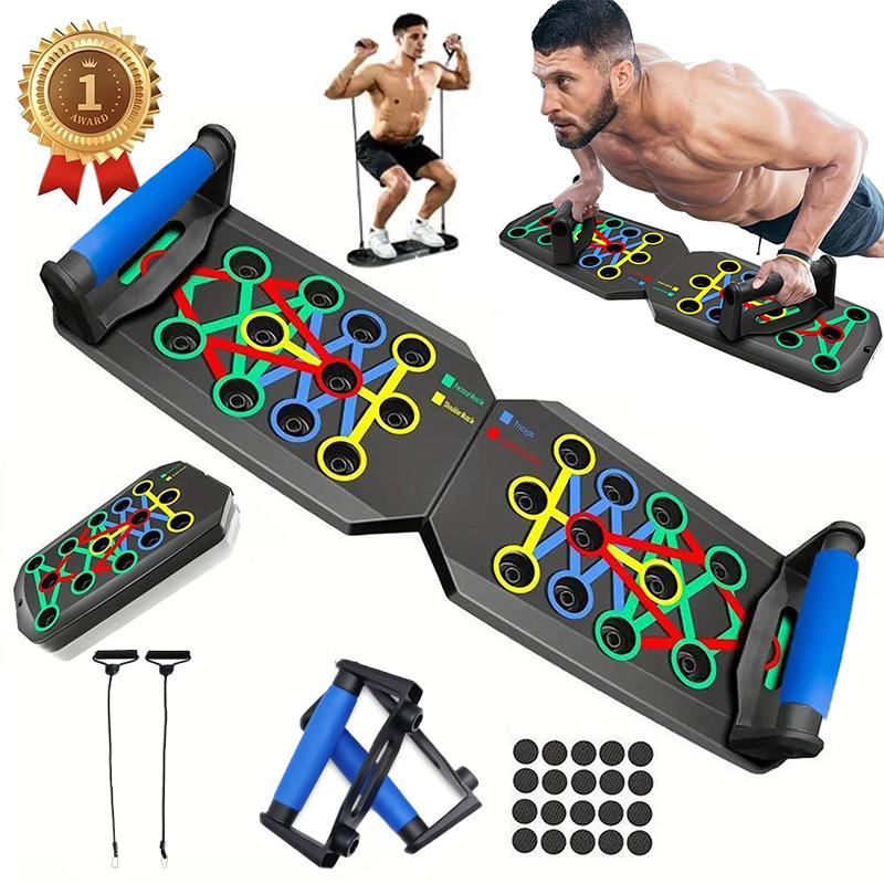 Home Gym Upper Body Workout - Geliştirilmiş Şınav Tahtası 28 Delikli Ev