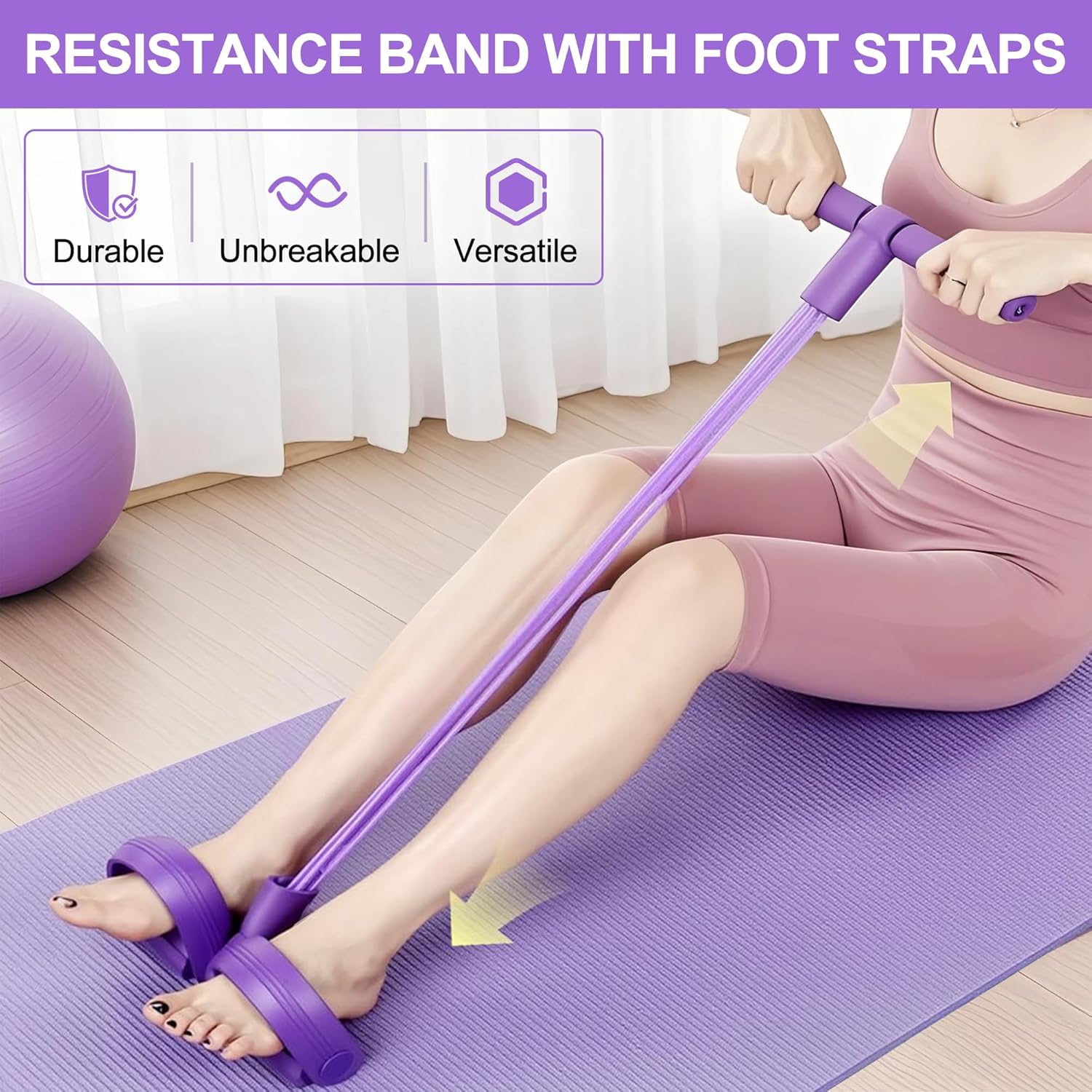Home Gym Garden - 4 tüplü pedal direnç bandı çok