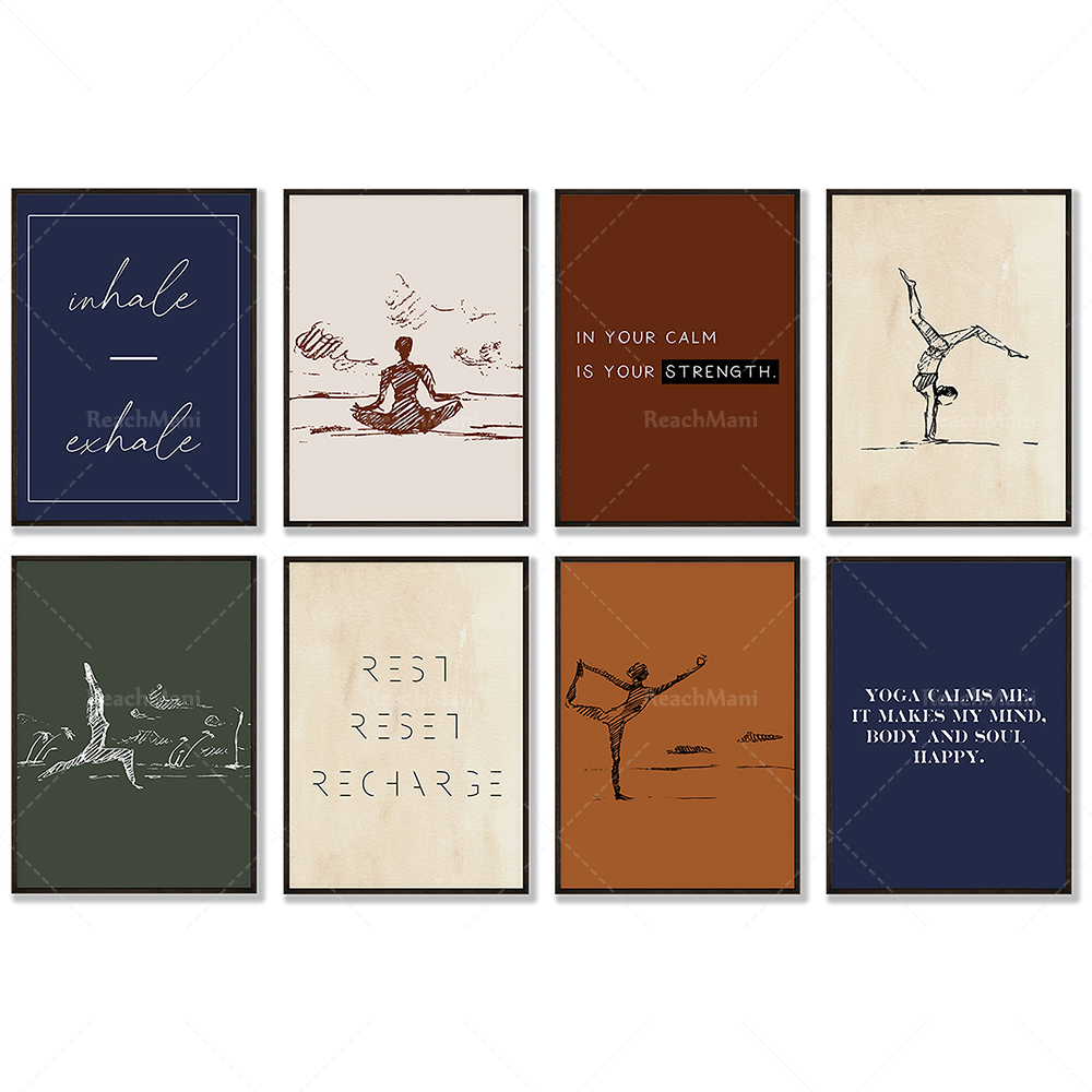 Home Gym Yoga Studio - yoga baskısı, yoga baskısı duvar sanatı,