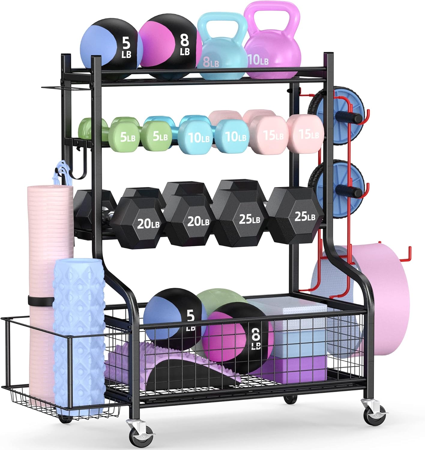 Home Gym Usa - Tekerlekli Ev Spor Salonu Dambıl Rafı,