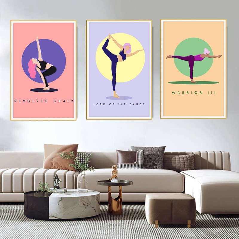 Modern Soyut Yoga Pozları Post - Home Gym Yoga Studio incelemesi ve fiyatı
