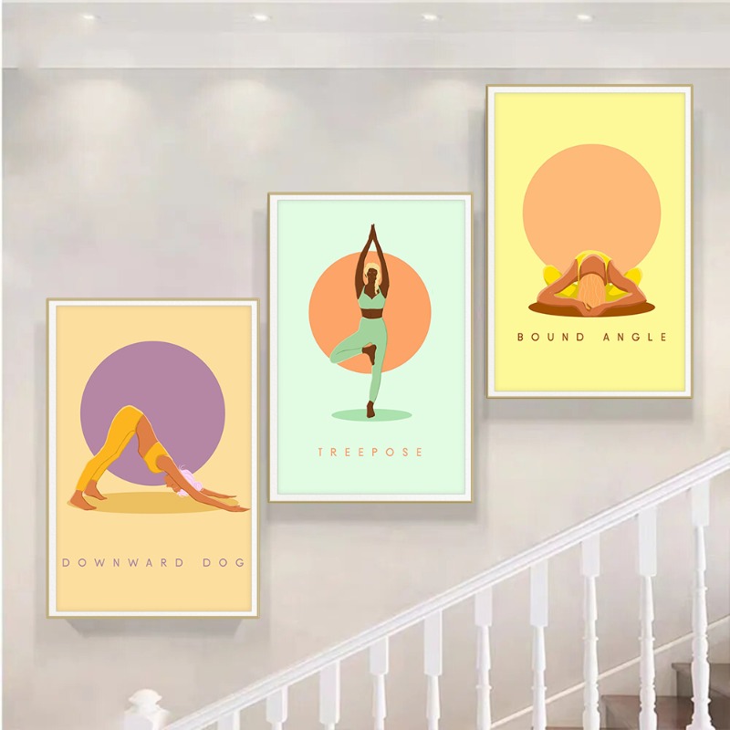Modern Soyut Yoga Pozları Post - Home Gym Yoga Studio incelemesi ve fiyatı