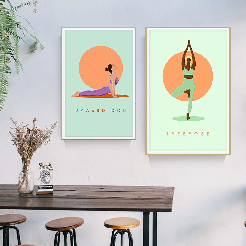 Modern Soyut Yoga Pozları Post - Home Gym Yoga Studio incelemesi ve fiyatı